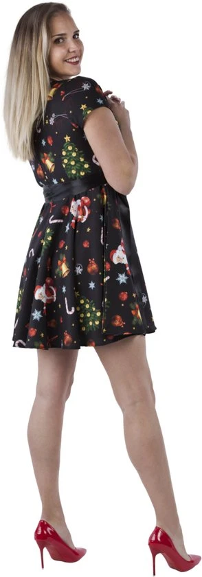 X-Mas Fashion House Kerstjurk Black Bells | Maat 46 3 X-Mas Fashion House Kerstjurk Black Bells | Maat 46 - Afbeelding 3