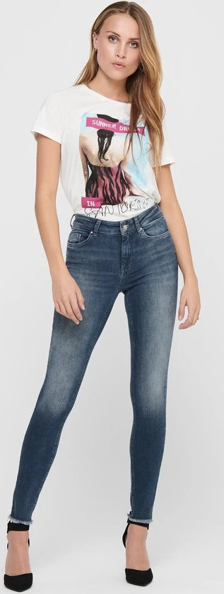 Only ONLBLUSH LIFE MID SK ANK RW REA422 NOOS Special Blue Grey Denim Dames Jeans - Maat L X L30 4 Only ONLBLUSH LIFE MID SK ANK RW REA422 NOOS Special Blue Grey Denim Dames Jeans - Maat L X L30 - Afbeelding 4