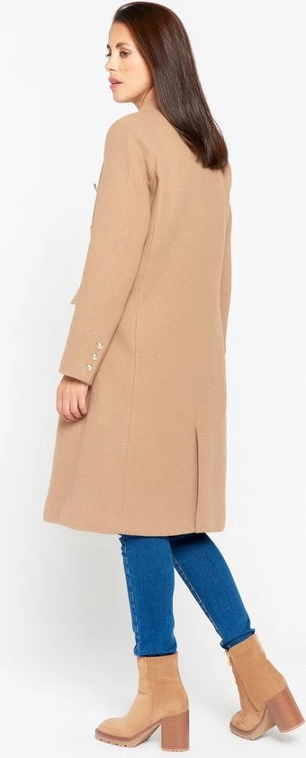 LOLALIZA Lange Jas - Camel - Maat 40 2 LOLALIZA Lange Jas - Camel - Maat 40 - Afbeelding 2
