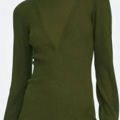 Jacqueline De Yong - Dames Jurk Jdyplum Reba L/s Dress Knt 15275112 - Dark Olive - Maat S -Dameskleding Verkoop 348x840 1