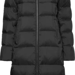 Tommy Hilfiger Dames Global Stripe Maxi Donsjas Zwart Maat L