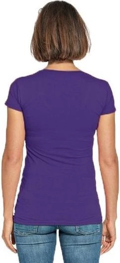 Lemon & Soda Bodyfit Dames T-shirt Paars Met Ronde Hals - Dameskleding Basic Shirts L (40) 2 Lemon & Soda Bodyfit Dames T-shirt Paars Met Ronde Hals - Dameskleding Basic Shirts L (40) - Afbeelding 2