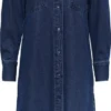 Pieces Curve PIECES PCNURSEL LS DENIM SHIRT DRESS QX BC Dames Jurk - Maat 52