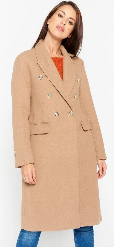 LOLALIZA Lange Jas - Camel - Maat 40 4 LOLALIZA Lange Jas - Camel - Maat 40 - Afbeelding 4