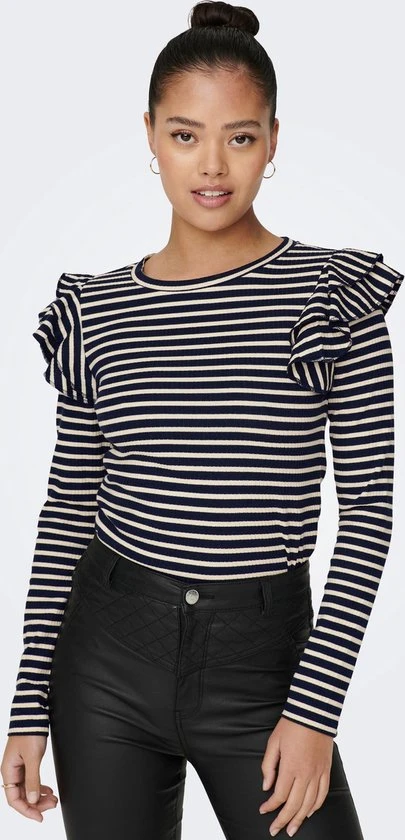 JDY JDYMILLE L/S FRILL TOP JRS Dames Top - Maat S 1 JDY JDYMILLE L/S FRILL TOP JRS Dames Top - Maat S