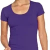Lemon & Soda Bodyfit Dames T-shirt Paars Met Ronde Hals - Dameskleding Basic Shirts L (40)