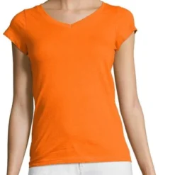 Sols Dames T-shirt V-hals Oranje 40 (L)