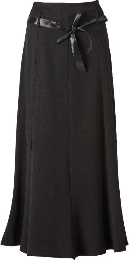 Merkloos Lange, Zwarte, Klassieke Damesrok Met Romantische Strik | Maat 42/T5 1 Merkloos Lange, Zwarte, Klassieke Damesrok Met Romantische Strik | Maat 42/T5
