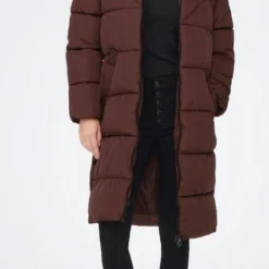 Only Jas Onlamanda Long Puffer Coat Cc Otw 15233425 Chestnut Dames Maat - S