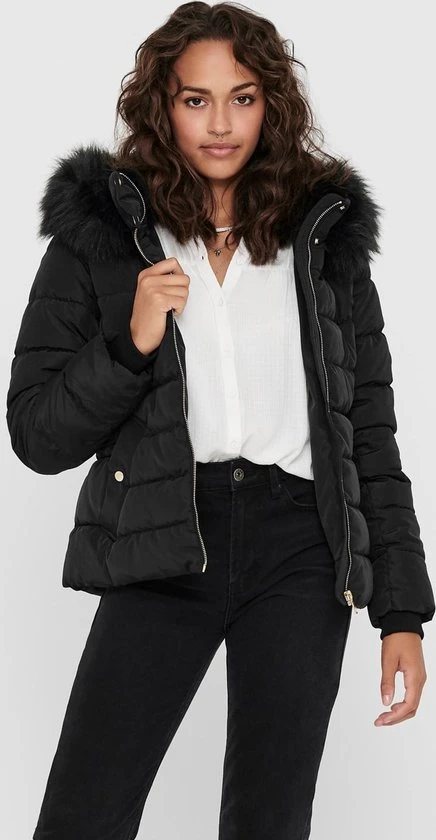 ONLY ONLCAMILLA QUILTED FURHOOD JACKET CC OTW Dames Jas - Maat L 3 ONLY ONLCAMILLA QUILTED FURHOOD JACKET CC OTW Dames Jas - Maat L - Afbeelding 3