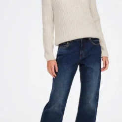 Only Trui Onlleise Freya Ls Zip High Neck Pullover 15268818 Birch/melange Dames Maat - S -Dameskleding Verkoop 437x840 5