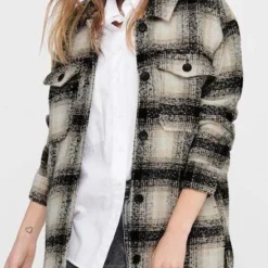 ONLY ONLALLISON CHECK SHACKET OTW NOOS Dames Jas - Maat M -Dameskleding Verkoop 439x840 4