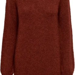 Jacqueline De Yong Jurk Jdydinea L/s Solid Rollneck Dre Knt 15271459 Burnt Henna Dames Maat - M