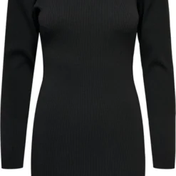 ONLY ONLSALLY RIB L/S PUFF DRESS EX KNT Dames Jurk - Maat M