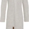 Knit Factory Luna Lang Gebreid Dames Vest - Beige - 40/42