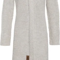 Knit Factory Luna Lang Gebreid Dames Vest - Beige - 36/38