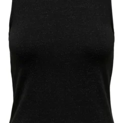 Only Top Onlroma S/l Glitter Top Jrs 15279094 Black/black Meta Dames Maat - M