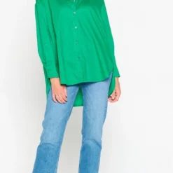 LOLALIZA Poplin Hemd - Groen - Maat 44 -Dameskleding Verkoop 469x840 2