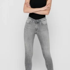 Only Jeans Onlblush Mid Sk Ank Raw Jns Rea0918 15188520 Grey Demin Dames Maat - W26 X L34 -Dameskleding Verkoop 470x840 9