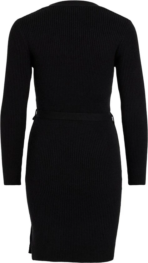 VILA VIRIL WRAP L/S KNIT DRESS - NOOS Dames Jurk - Maat L 4 VILA VIRIL WRAP L/S KNIT DRESS - NOOS Dames Jurk - Maat L - Afbeelding 4