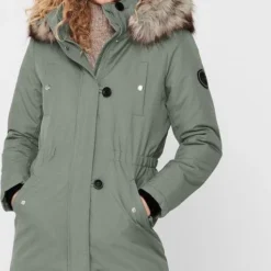 Only Jas Onliris Fur Winter Parka Cc Otw 15213755 Shadow Dames Maat - XS -Dameskleding Verkoop 477x840 4