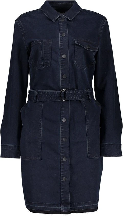 Geisha Jurk Doorknoop Jeans Jurk 27501 10 000845 Blue Black Denim Dames Maat - L 4 Geisha Jurk Doorknoop Jeans Jurk 27501 10 000845 Blue Black Denim Dames Maat - L - Afbeelding 4