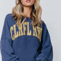 Colourful Rebel CR Acid Wash Trui Blauw Dames - Loose Fit - Katoen - M