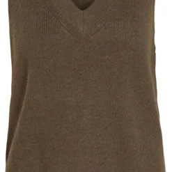 Vila Trui Viril Knit Rib V-neck S/l Vest - No 14067804 Crocodile Dames Maat - L
