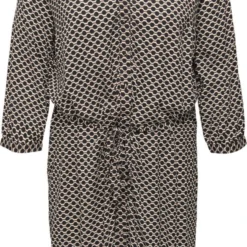 ONLY CARMAKOMA CARANITA DENIZIA 3/4 SHIRT BLK DRESS AOP Dames Blouse - Maat 48