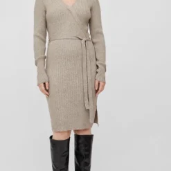 VILA VIRIL WRAP L/S KNIT DRESS - NOOS Dames Jurk - Maat L -Dameskleding Verkoop 495x840 8