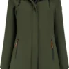 Travelin' Jack Elin Dames Softshell Jas Parka Lang - Groen - Maat 40