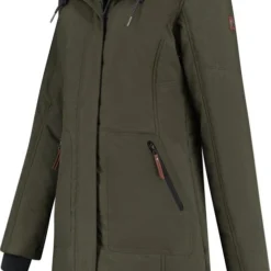 Travelin' Jack Ylva Damesjas Gevoerde Parka - Teddy Voering - Winddicht - Groen - Maat 46 -Dameskleding Verkoop 497x840 8