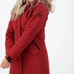 Kjelvik Dames Softshell Parka - Winterparka Softshell - Chanela - Rood - Maat 46 -Dameskleding Verkoop 498x840 1
