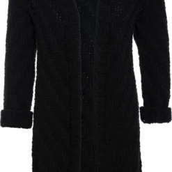 Knit Factory Sally Gebreid Dames Vest - Zwart - 40/42 - Grof Gebreid