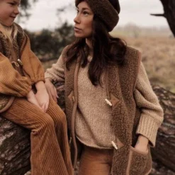 Alwero Dames Gilet "Alpen Adult 100% Wol" Bark - Maat S -Dameskleding Verkoop 511x840 5