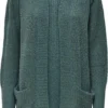 Jacqueline De Yong Vest Jdymiggy Megan L/s Cardigan Knt Noo 15211483 North Atlantic/w. Blacp Ply Dames Maat - L