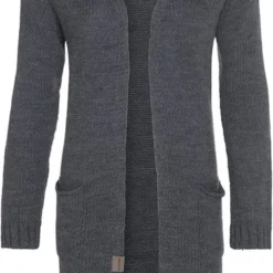 Knit Factory Ruby Gebreid Dames Vest - Antraciet - 40/42 - Met Steekzakken