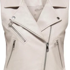 Only Vest Onlvera Faux Leather Waistcoat Otw 15239240 Moonbeam Dames Maat - S