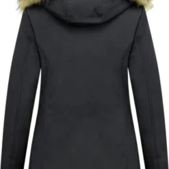 Matogla Dames Winterjas Met Imitatie Bontkraag - Slim Fit - Zwart -Dameskleding Verkoop 529x840 4