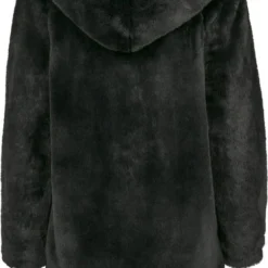Urban Classics Jas Dames Hooded Teddy Coat Zwart -Dameskleding Verkoop 533x840