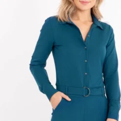 Blauwe Jumpsuit Van Je M'appelle - Dames - Travelstof - Maat L - 3 Maten Beschikbaar -Dameskleding Verkoop 536x840 2