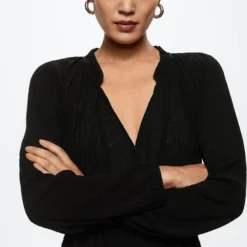 Mango Jurk Korte Getextureerde Jurk 37085814 99 Dames Maat - M -Dameskleding Verkoop 541x840 2