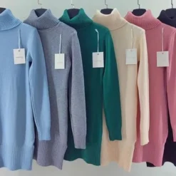 Merkloos Trui Joleen Met Col - Zachte Coltrui Met Brede Boorden - S/M - Groen