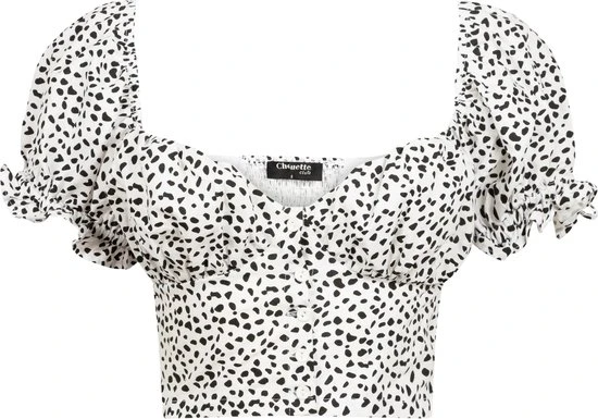 Merkloos Chouete Club White Cropped Dotted Top 6 Merkloos Chouete Club White Cropped Dotted Top - Afbeelding 6