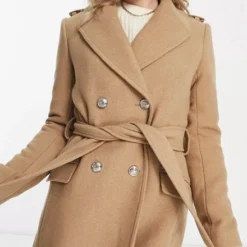 Sam Denim Straight Buttoned And Belted Coat 222-Gaela "Color: Camel","Size: 36"