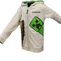 POPMERCH Minecraft Skeleton And Creeper Mob Kids Hoodie Vest - Officiële Merchandise -Dameskleding Verkoop 550x499