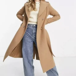 Sam Denim Straight Buttoned And Belted Coat 222-Gaela "Color: Camel","Size: 36" -Dameskleding Verkoop 550x506