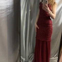 Merkloos Rode Kanten Mermaid Jurk