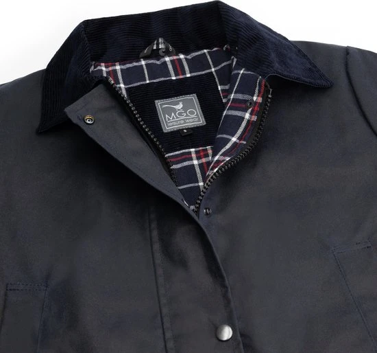 MGO Leisure Wear MGO Waxjas Leeds Dames - 100% Gewaxt Katoen - Winddicht En Waterdicht - Blauw - Maat XXL 5 MGO Leisure Wear MGO Waxjas Leeds Dames - 100% Gewaxt Katoen - Winddicht En Waterdicht - Blauw - Maat XXL - Afbeelding 5