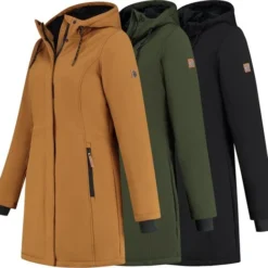 Travelin' Jack Elin Dames Softshell Jas Parka Lang - Groen - Maat 40 -Dameskleding Verkoop 550x519 1